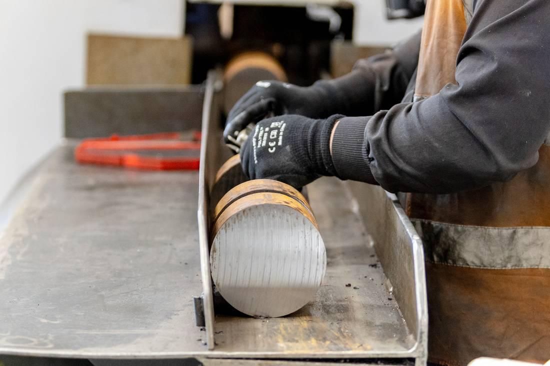 Fresh-cut steel billet face showing clean machined surface, Parkside Steel quality standard